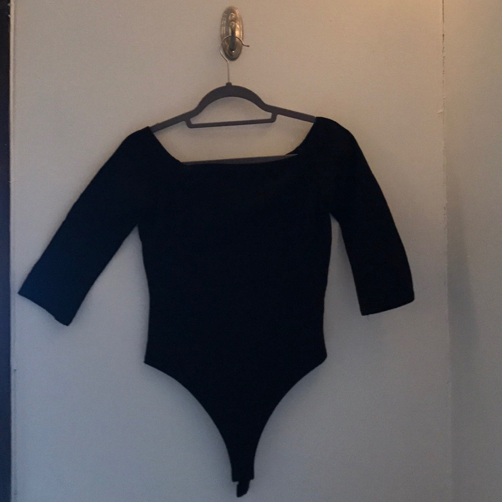 Black off the shoulder bodysuit